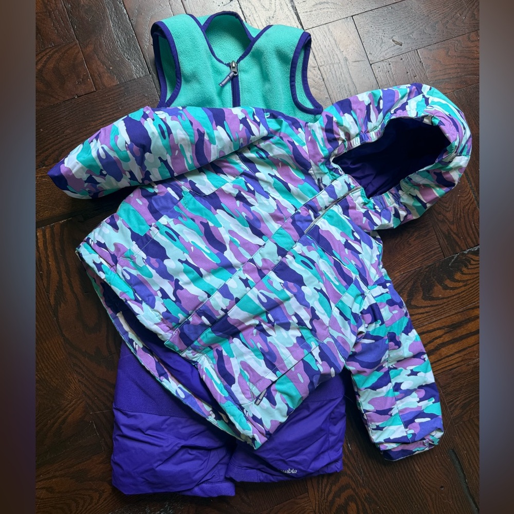 Purple & Teal Columbia Snowsuit Set